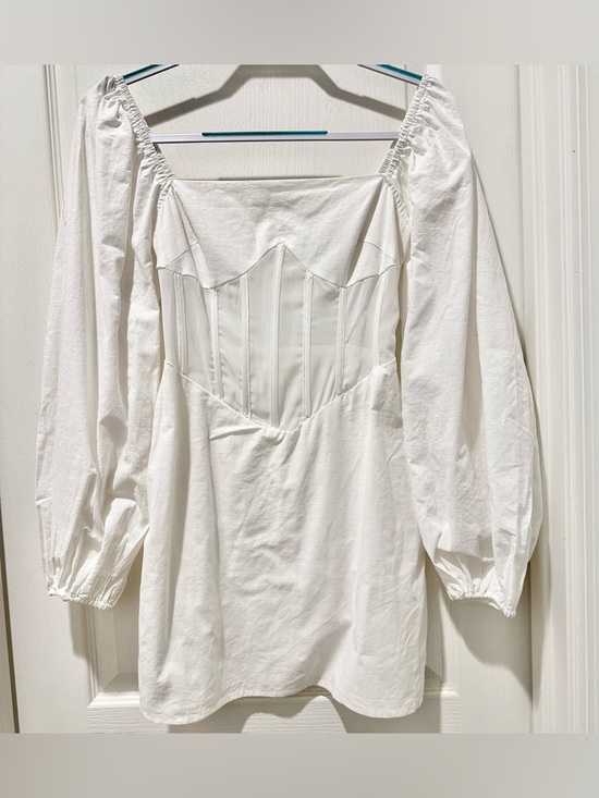 NWT SABO Luxe Australia Brielle Off-Shoulder Corset Mini Dress w Balloon Sleeves - Picture 2 of 10